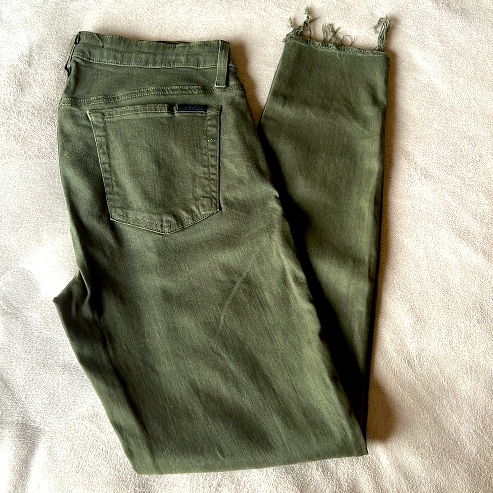 PAIGE ARMY GREEN SKINNY JEANS SZ30